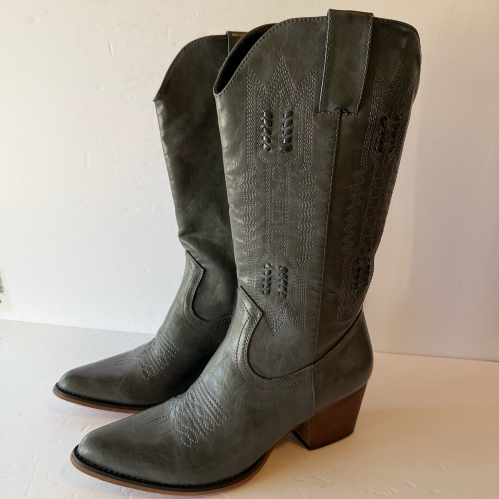 Wanted Women’s Western Knee-High Boots in Slate Gray Size 8